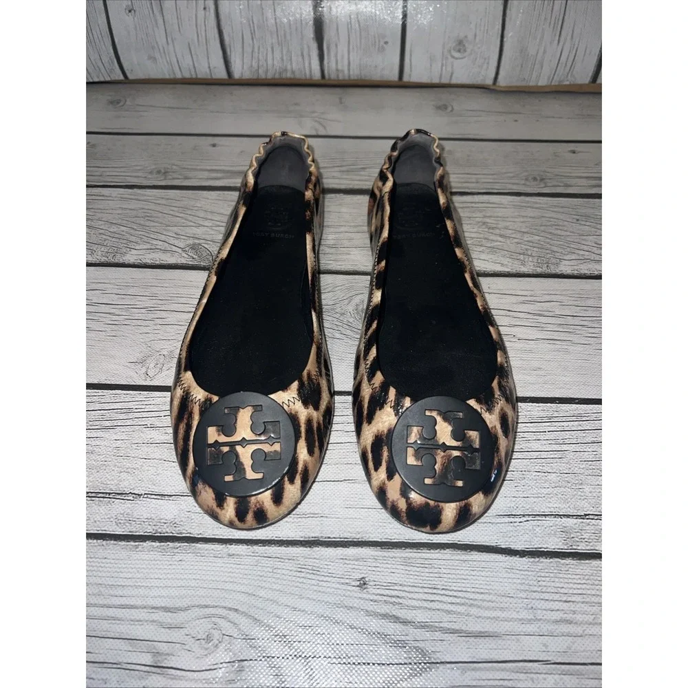 Tory Burch Women's Minnie Travel Ballet Flats Leopard SIZE 7.5